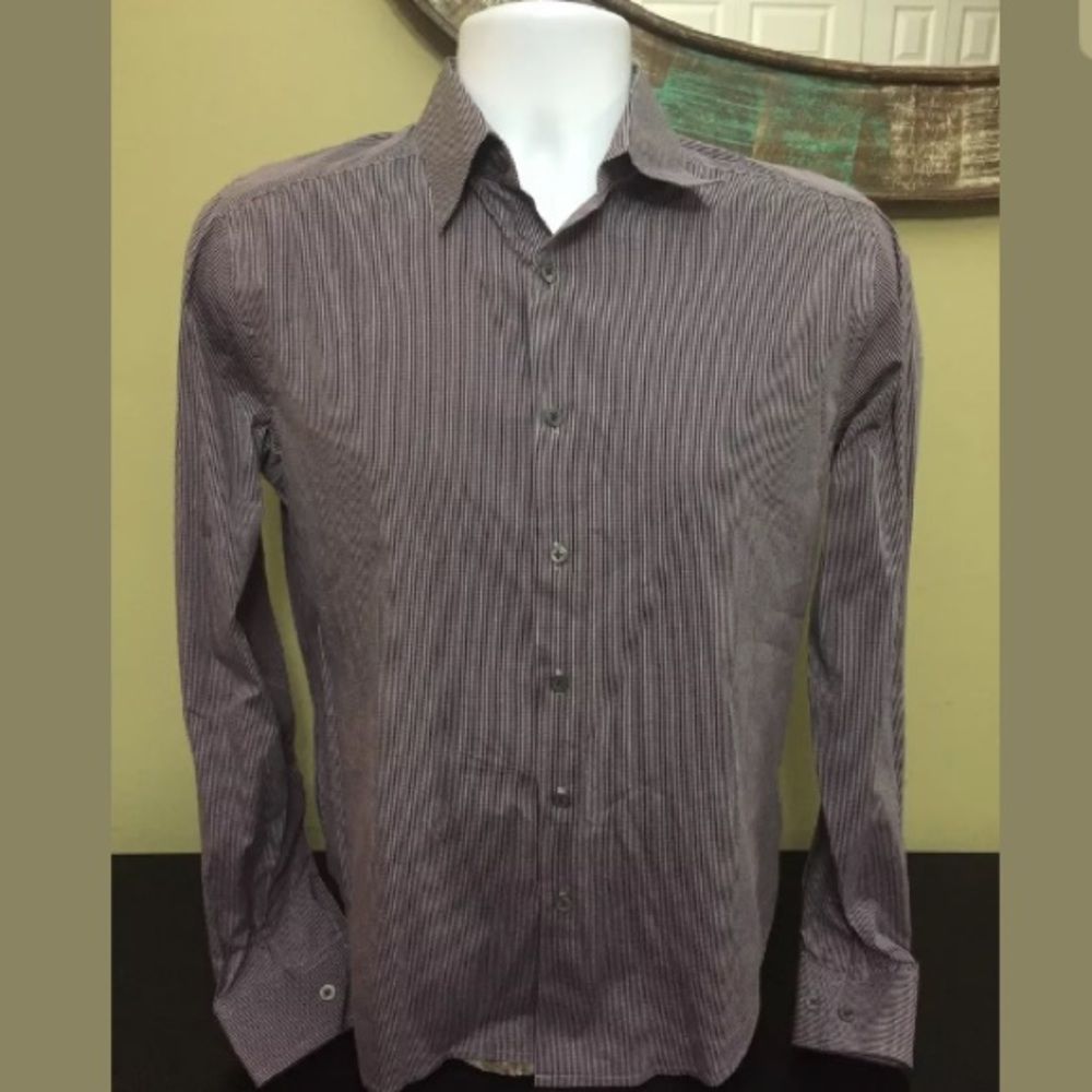 Men’s Theory Pin Striped Button Front Shirt XS